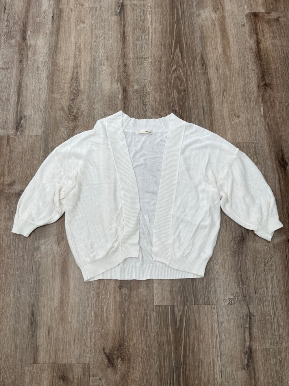Open-Front White Knit Cardigan - Picture 4 of 5